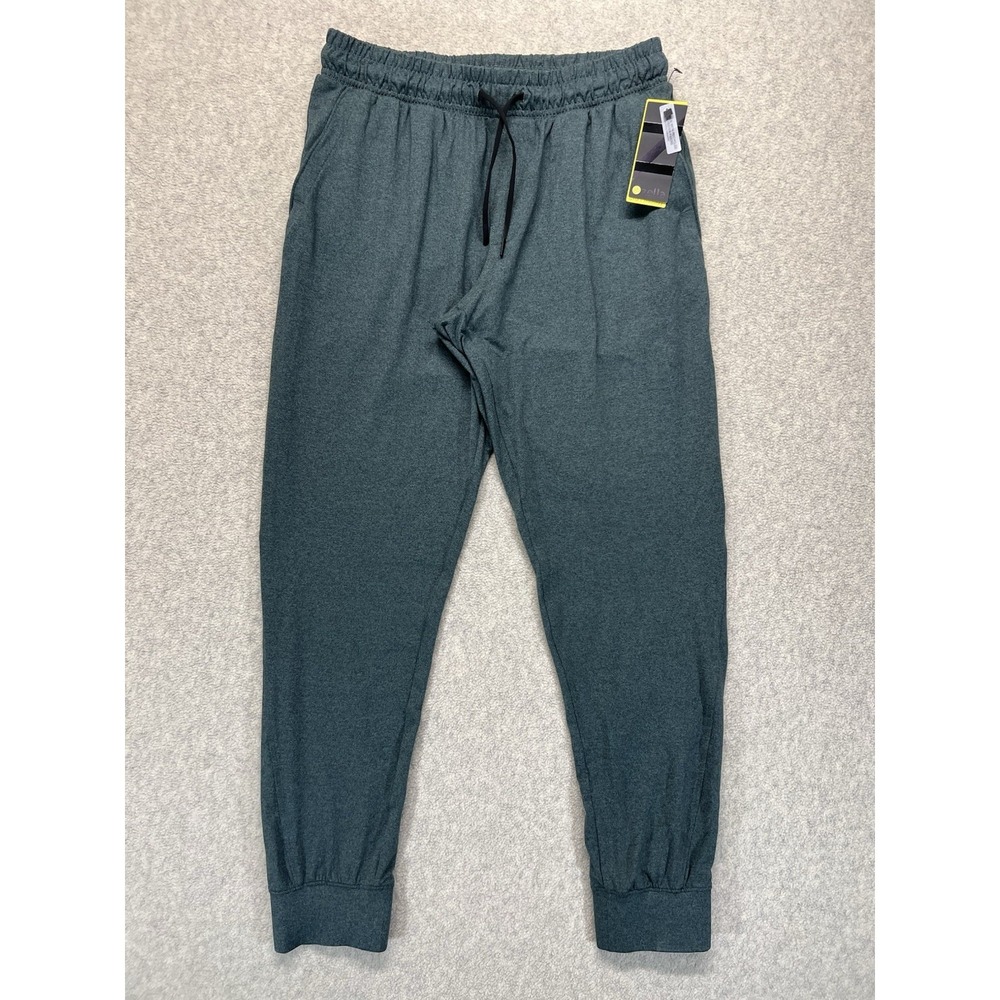 Zella Mens Medium Jogger Pants Green Heather Drawstring Athletic NWT